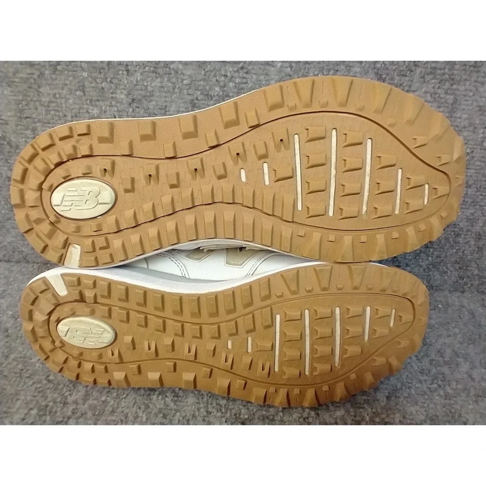 New‎ Balance 574 Golf White Tan Leather Sneakers WG574WT Womens 9 Low Top Shoes